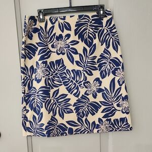 Talbots Mini Skirt Tan & Blue With Sequins